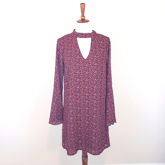 Bobeau Gigi Dress Black Red Brick Leopard Print - Picture 3 of 12